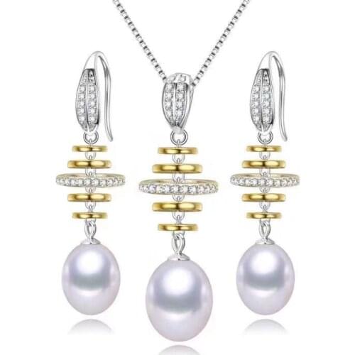 Trendy 925 Sterling Silver Pendant Earrings Mountings Findings Base Jewelry Set Mount Settings Parts for Pearls Beads Crystal