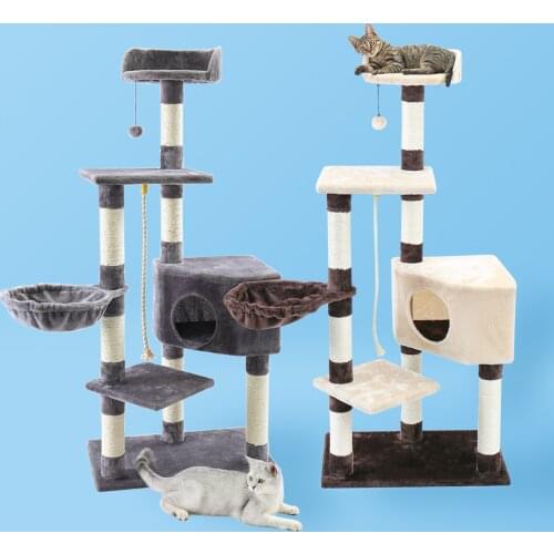 New Arrival Cat Tree Multi-layer With Natural Sisal Scratching Post Cat sleeping Kennel Kitten Favor Funny Toy Cat House