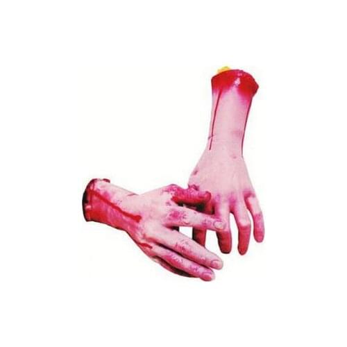 New Arrive Severed Scary Cut Off Bloody Fake Latex Lifesize Arm Hand Halloween Prop