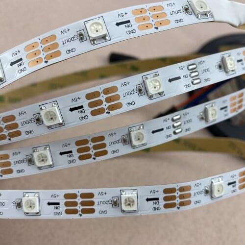 5m 30LEDs/m DC5V addressable WS2812B led pixel strip,NON-waterproof;IP33,30pcs WS2812B/M with 30pixels;WHITE PCB