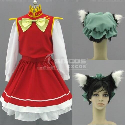 Hot Game Touhou Project Perfect Cherry Blossom Chen Cosplay Costume Lovely Uniform Dress Role Play Prop Clothing Custom-Make Any