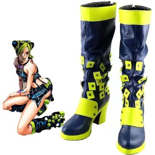 JoJos Bizarre Adventure Jolyne Cujoh Kujo Cosplay Boots Anime Shoes Cujoh Kujo Cosplay Shoes Boot Unisex