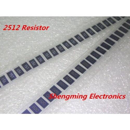 100PCS 2512 1W 8R2 9R1 10R 11R 12R 15R 18R 20R 22R 24R 27R 30R 33R 36R 39R 43R 47R 5% SMD resistors