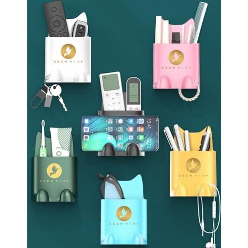 Nordic Wall Storage Box Key Hanger Office Sundries Organizer Stand Bathroom Toothbrush Cosmetics Holder Jewelry Case Phone Stand