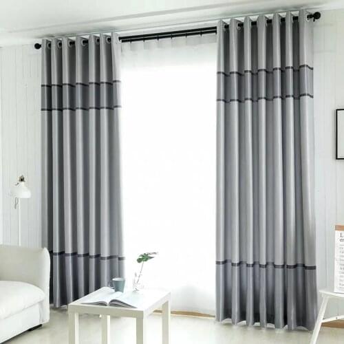 Modern Grey Blackout Curtains for Bedroom Living Room Window treatment Curtain Ready Made