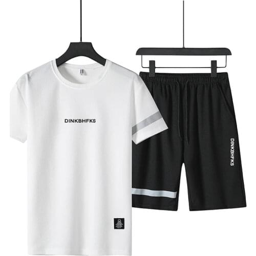 KKSKY Casual Tracksuit Men Printed Two Piece Sets Homme Shorts and T Shirts Clohing Polyester Fashion Mens Joggers Sest Summer