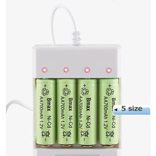 Battery Charger Station 4-slots USB Fast charger for AA AAA Rechargeable lithium NiMH Battery