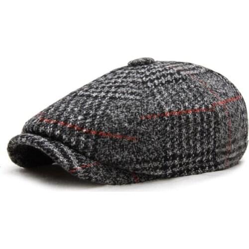 British style fashion retro octagonal cap men and women new caps fashion plaid beret hats