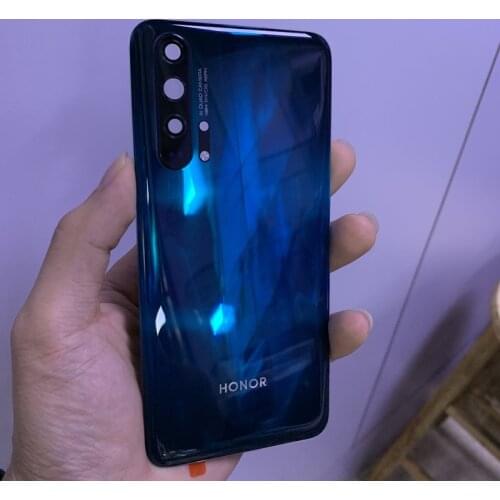Original Tempered Glass Back Battery Cover Door Housing + Flash cover + camera lens For Huawei Honor 20 Pro Service Spare Parts