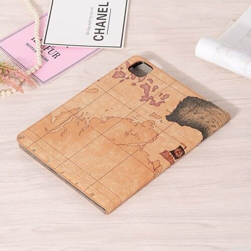 Tablet Protective Shell for Ipad Pro 11 Case 2020 Stand Cover World Map Flip PU Leather Cases for Ipad Pro 11" 2020 Funda+pen
