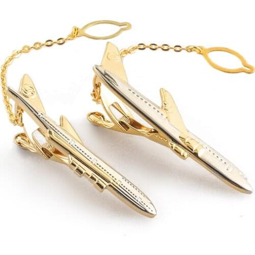 12pcs/lot Gold Plane Tie Clip Airplane Tie Clips Tie Pin Bar Aircraft Tie Pin Clips Mens Jewelry Wholesale