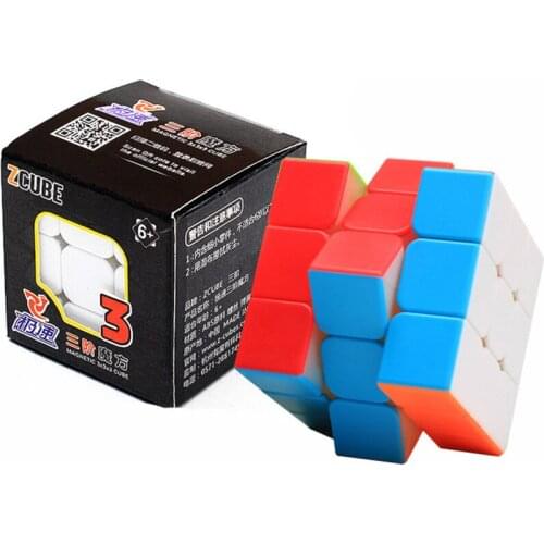ZCUBE Solid Color 3x3x3 Magic Cube No Stickers Competition Speed Cube Educational Puzzle Cube Toys for Children Beginner