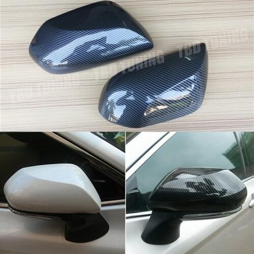 Carbon Fiber Look Mirror Cover For Toyota Camry CHR Izoa Avalon 2018 2019 Rear Side View Mirror Cover