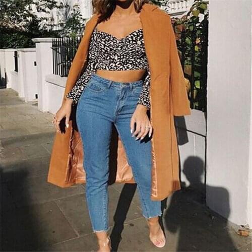 Sexy Women Leopard Print Crop Blouse Office Ladies Deep U Collar Long Sleeve Printing Shirts Pullovers High Street Slim Blusa
