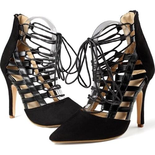 Womens Shoes Spring 2021 New Fashion Sexy Strappy Heels Soft Soles Skinny Heels Club Shoes Large Shoes