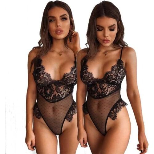 Women Sexy lingerie Nighwear Bodysuit G String Lace Mesh Underwear Ladies Babydoll Dress Lingerie Plus Size XXXL
