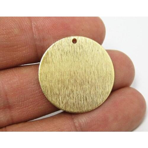 Brass charms 25x1mm Textured Round Raw brass earrings findings R698