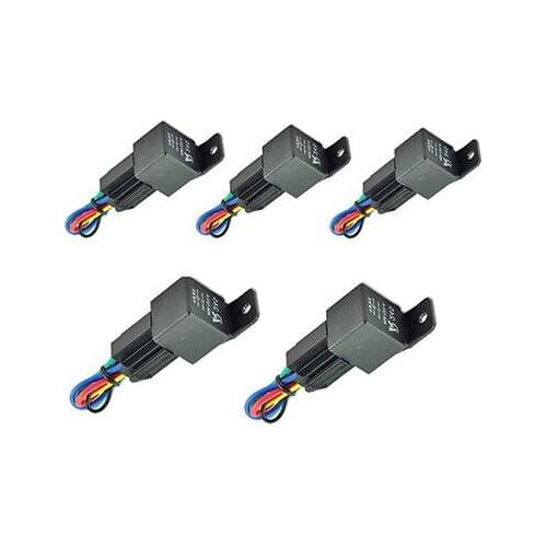 5Pack Car Truck 12V 40A SPDT Relay & Socket 5Pin Relays 5 Wire Fast US Delivery