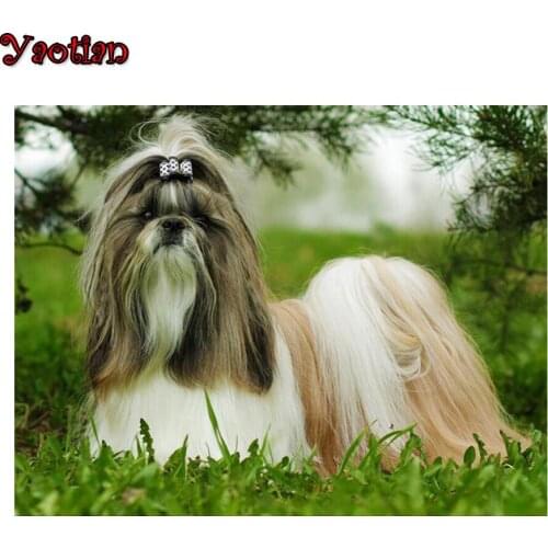5D Diamond painting Shih Tzu dog Cute Pet Pictures Full Square/Round Diamond Embroidery Cross stitch Kits Mosaic Home decor