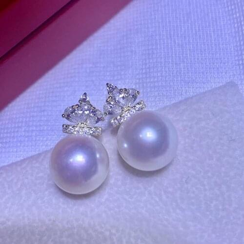 925 Silver Charm Earrings Mountings Base Setting Finding Jewelry Parts Fittings Womens Accessories for Pearls Agate Coral Beads