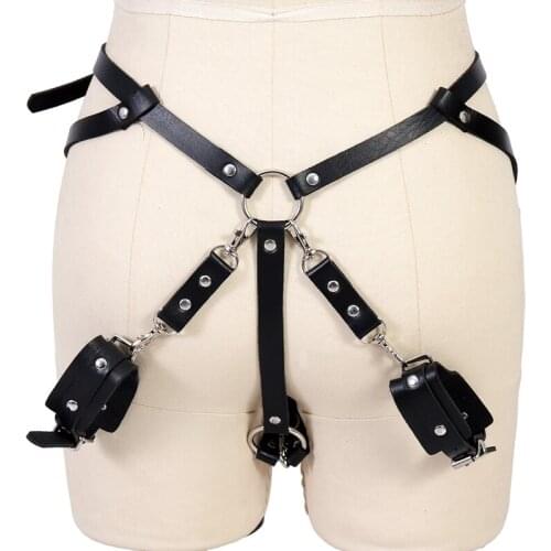 Bdsm Sex Belts Sexy Leather Harness Women Goth Stocking Thigh Body Bondage UnderwearBdsm Erotic Handcuffs Suspender Punk Garter