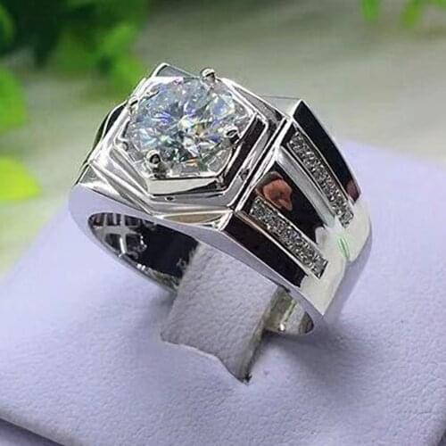 Shiny Luxury Glamour Ladies Ring Natural White Cubic Zirconia Birthstone Ring Wedding Ring Mens Party Jewelry 7 8 9 10 11 12