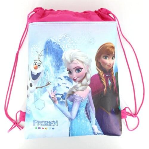 Disney Frozen Disney Princess Anna Aisha Non-woven Bag Beam Pocket Backpack Action Figure Toys for Children Random Color