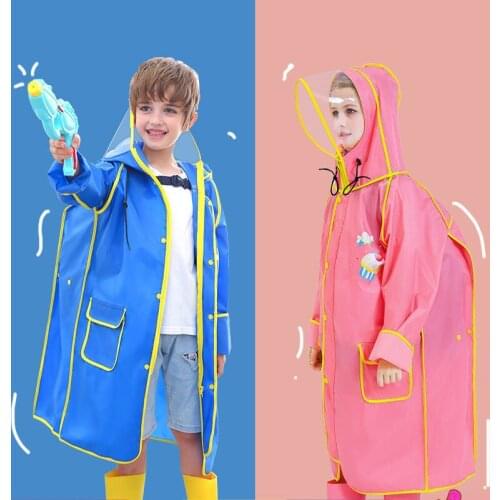 High Quality Oxford Pink Girls Raincoat School Bag Position Kids Girls Poncho Boys Rainwear Rainsuit Raincoat Gifts Outdoor Walk