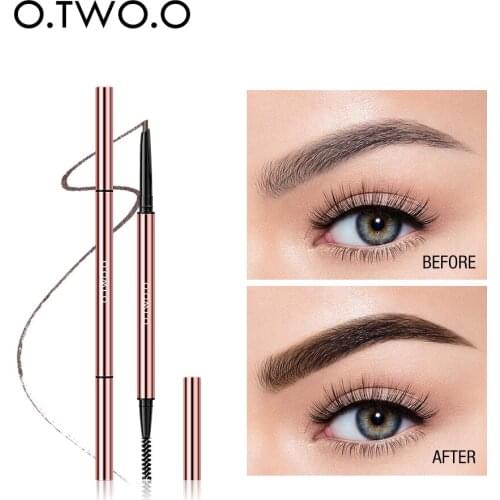 O.TWO.O Eyebrow Pencil Waterproof Eyebrow Makeup Ultra Fine Triangle Pen Dark Brow Pen Waterproof and durable 6 Colors Cosmetic