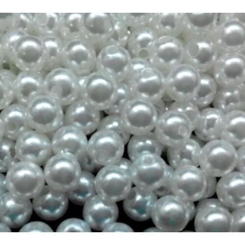 Loose 3mm-30mm Raindom White Color DIY ABS Round Plastic Imitation Pearl Beads for Clothing&Garment Art Decoration