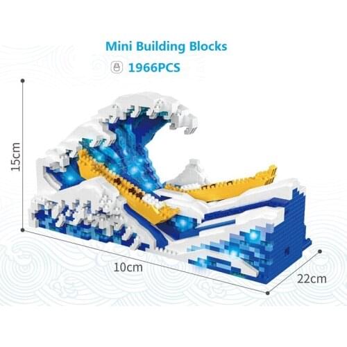 Mini Blocks Luxury Painting The Great Wave Building Toy Juguetes for Kids Gift Girl Present The Starry Night Birthday Christmas
