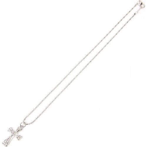 Fashion Female Cross Pendants dropshipping Gold Black Color Crystal Jesus Cross Pendant Necklace Jewelry For Men/Women Wholesale