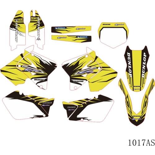 Full Graphics Decals Stickers Motorcycle Background Custom Number Name 3M For SUZUKI RM125 RM250 RM 125 250 2001-2012