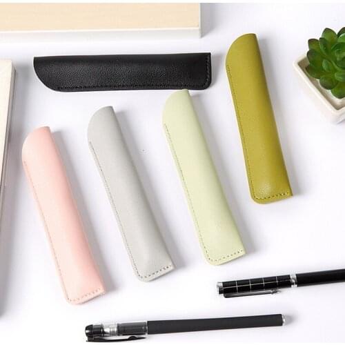 New PU Leather Pencil Case Pen Storage Bag Pen Case Pen Cover School Supplies Pen Protective Sleeve Sign Pen Cover Leather
