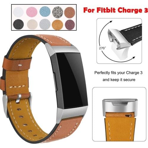 Genuine Original Leather watchband strap For Fitbit Charge 3 smart watch Replacement Fashion luxury Wristband bracelet straps