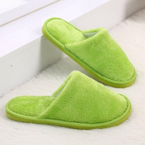 Autumn Winter Home Unisex Indoor Cotton Slippers Fleece Thick-Soled Non-Slip Foam Thermals Shoes d88
