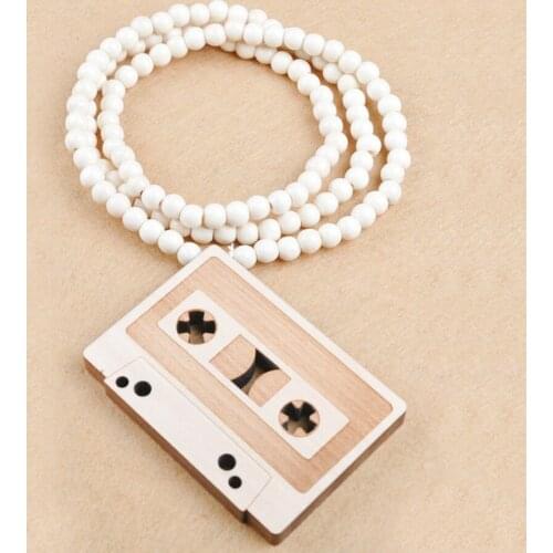 Brand New Hip Hop Retro Radio Necklace For Men Long Beads Chain Vintage Pendant Necklaces Male Jewelry Gift Colares Bijuterias