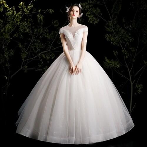Simple Wedding Dresses Elegant Pleats Bridal Dress Lace Up Ball Gown Princess Vestido De Noiva Robe De Mariee Plus Size