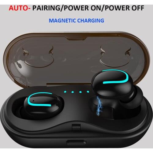 Q13s Bluetooth Wireless 5.0 Headset Rechargeable Headphone Wireless Headset One Button Power On/Off Sports Earphone Charging Box