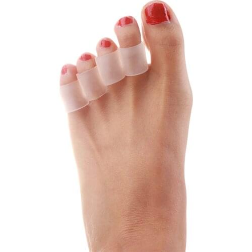 6Pcs Toe Separator Transparent Gel Fingers Protector Corn Corrector Hammer Orthotic Silicone Gel Toe Tube Separation Protection
