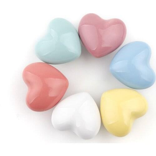 Pink Lovely Handle For Kids Room Kitchen Door Pulls Cabinet Wardrobe Handle Knob Children Ceramic Drawer Handle Hardware Decor