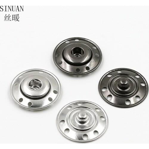 SINUAN Cover Buttons Snap Button Round Plating Metal Buttons 50Pcs Dry Clearing Washable Button Sewing Clothing Accessories