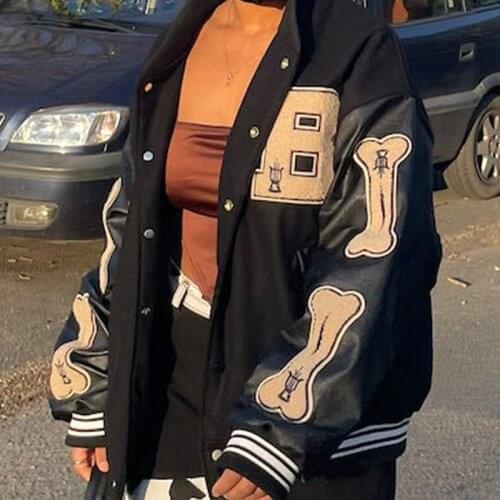 Soqoool Women's Leather Bomber Jackets
