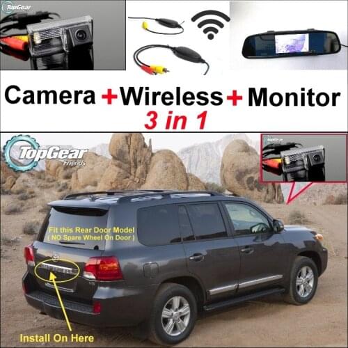 3 in1 Special Camera + Wireless Receiver + Mirror Monitor Back Up Parking System For TOYOTA Land Cruiser LC 200 LC200 2008~ 2014