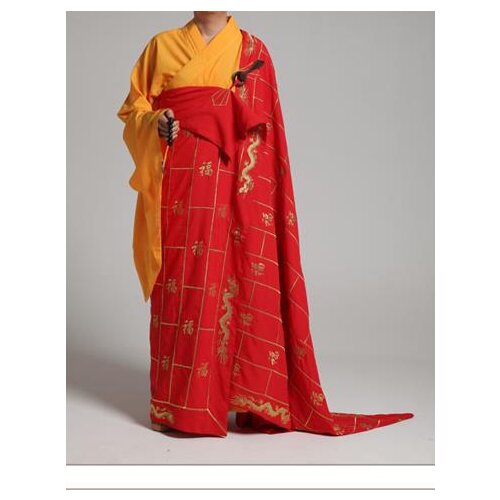 UNISEX CUSTOMIZE Thousand blessing clothing buddhist embroidery monk robesgown martial arts uniform cassock meditation lay suits