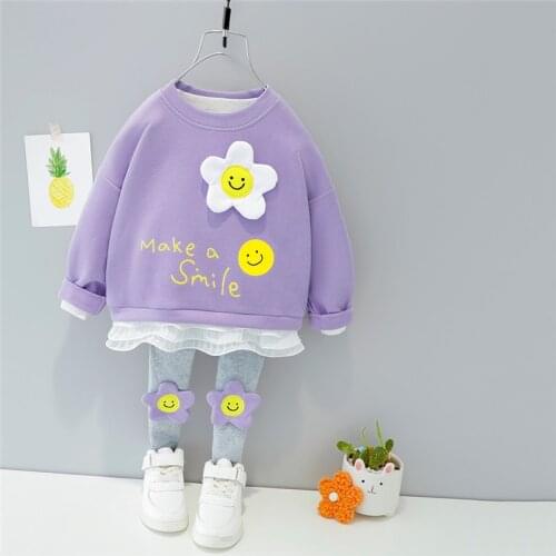 LISUNNY 2021 Spring Baby Girls Clothing Sets Lace Flower Princess T Shirt Pants Toddler Infant Child Kids Vacation Clothes
