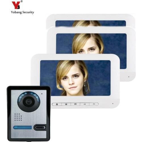 Yobang Security Video Intercom 3*7 Inch LCD Video Doorbell Door Phone Camera Monitor System Kit Access Control Night Vision
