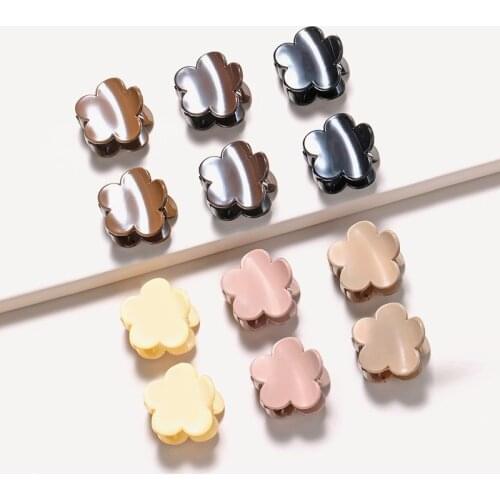 6Pcs Fashion Women Girls Flower Shaped 3.8cm Small Plastic Hair Claws Sweet Hair Clamps Clip Simple Hair Snap Bobby Pin Headwear