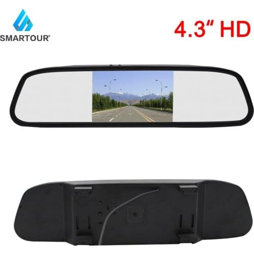 Smartour 4.3 Inch TFT LCD HD 800*480 Screen Car Monitor Mirror Reversing Parking Monitor With 2 Video Input For Rear View Camera