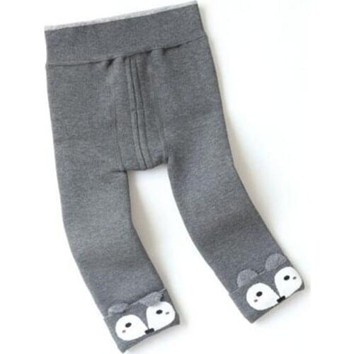 Winter Cartoon Toddler Leggings 0-4T Baby Pants Skinny Fashion Fox Thick Warm Boys Girls Leggings Kids Casual Leggings